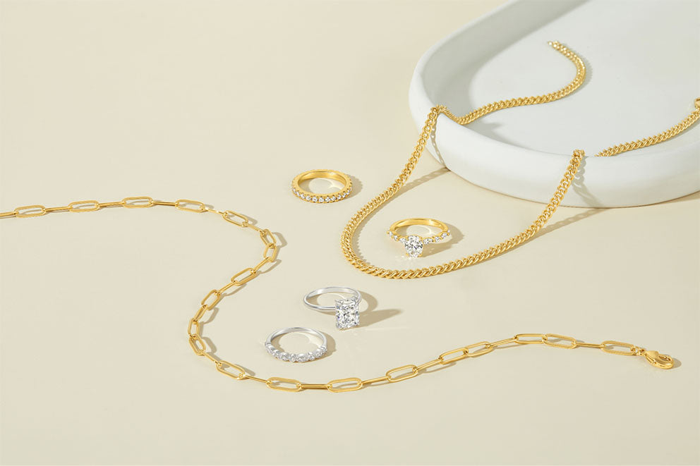 gold silver rings and necklaces