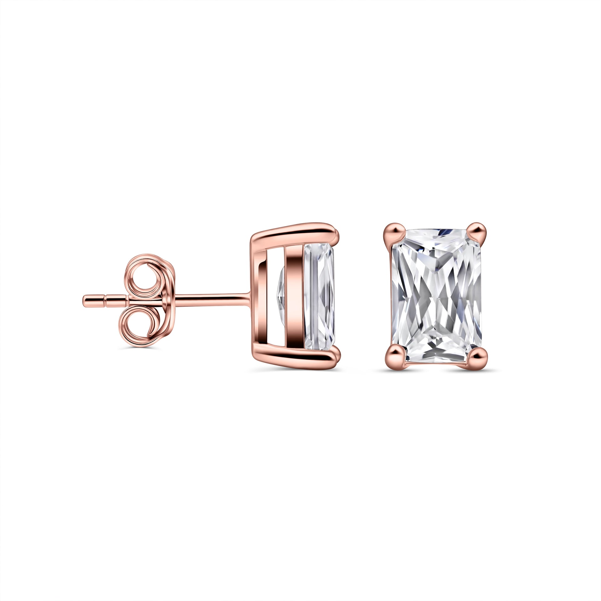 rose gold mini radiant stud earrings