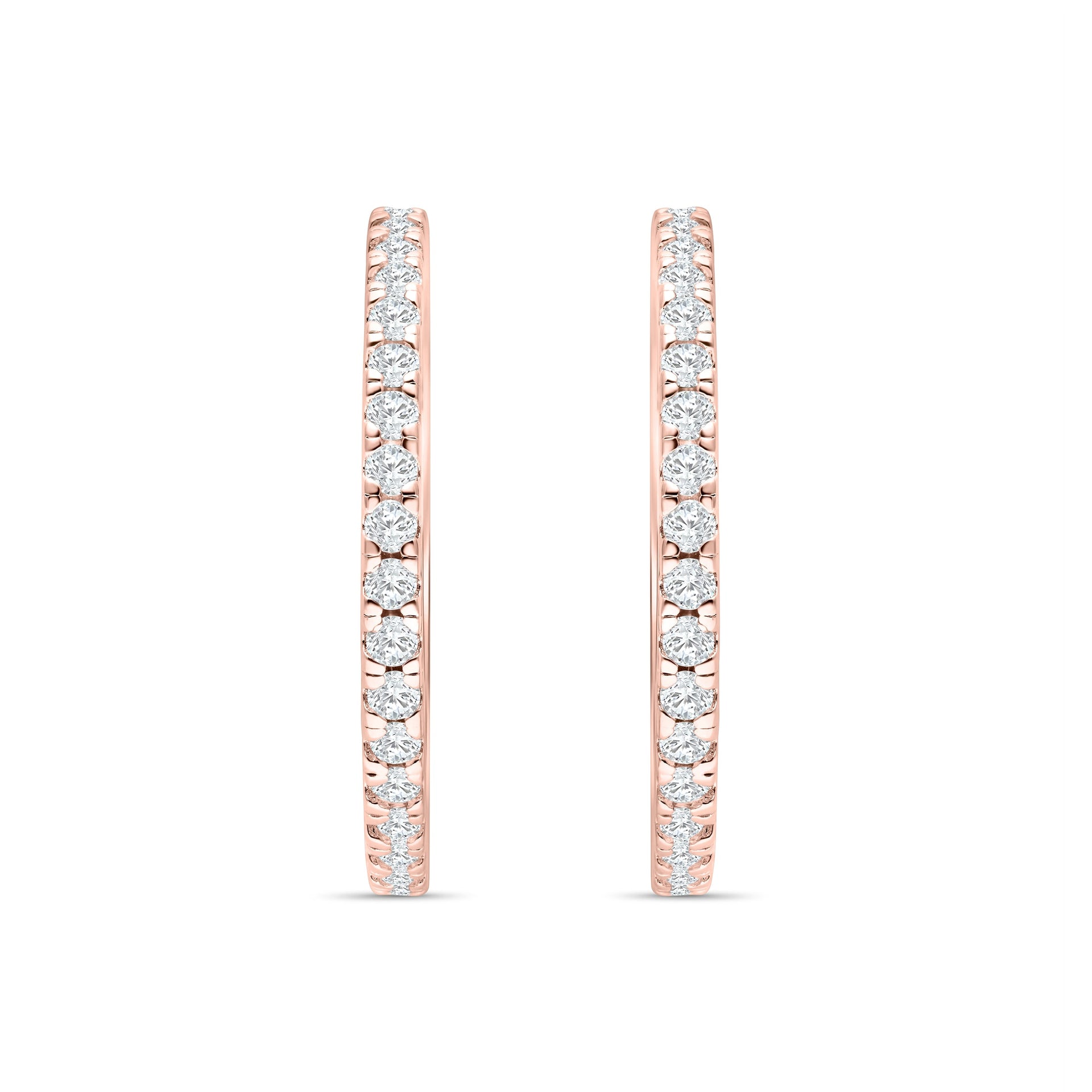 wedding band stack shown in rose gold