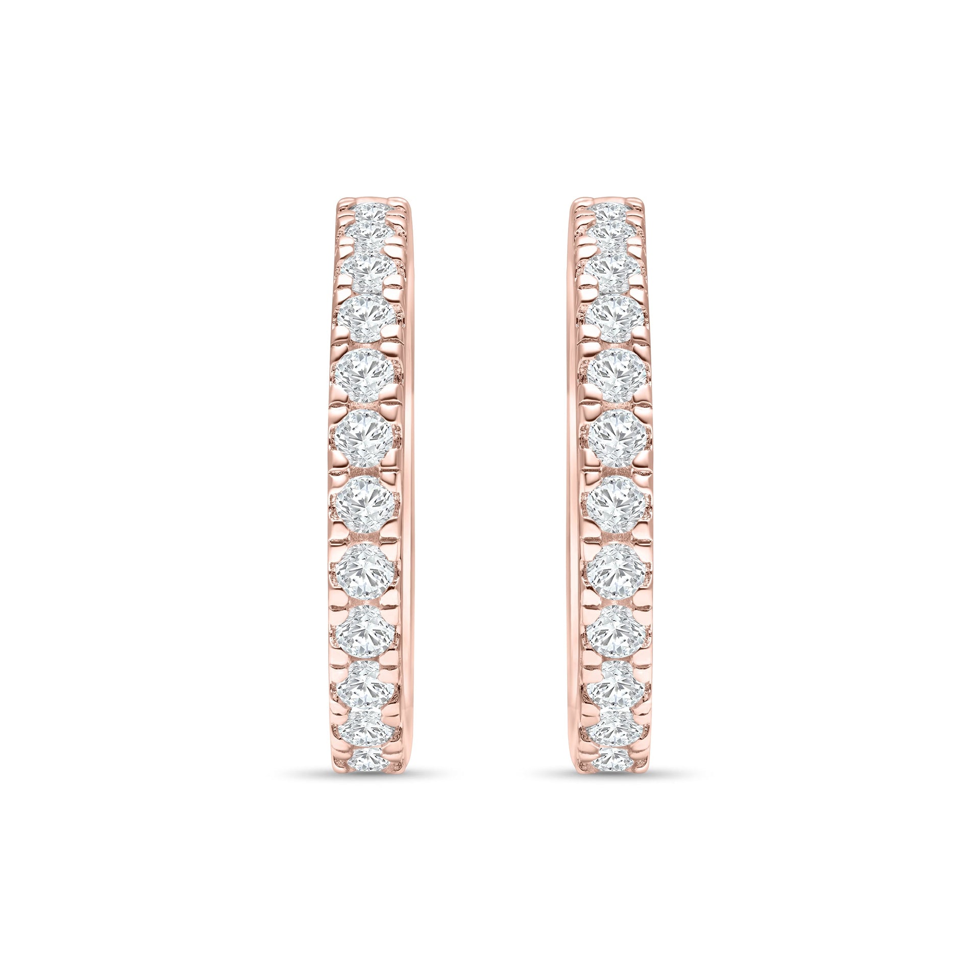 side view of 2.6mm wide rose gold eternity wedding bands