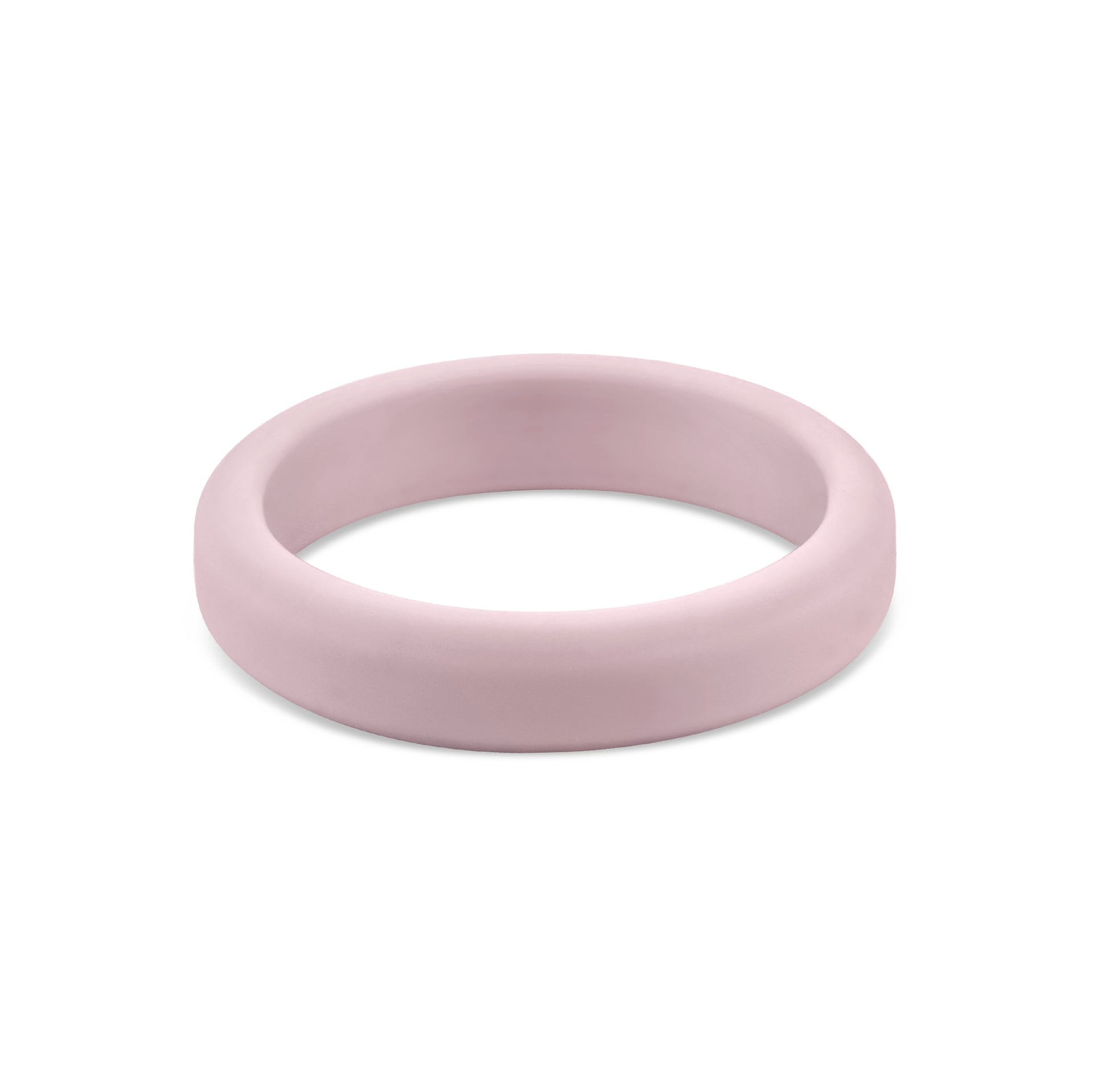 slim light pink unisex silicone band shown on white background
