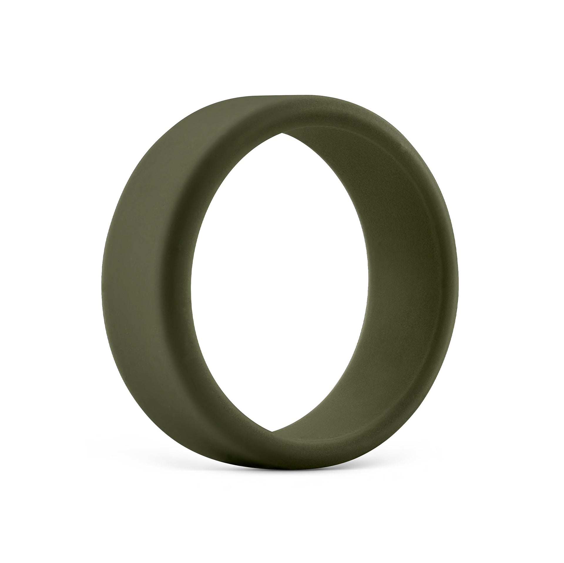 dark green unisex silicone wedding band on white background