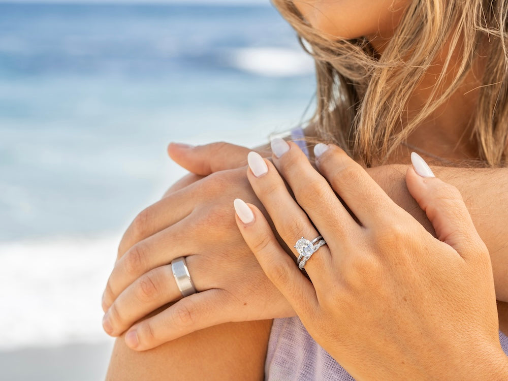 up close shot of silver travel rings