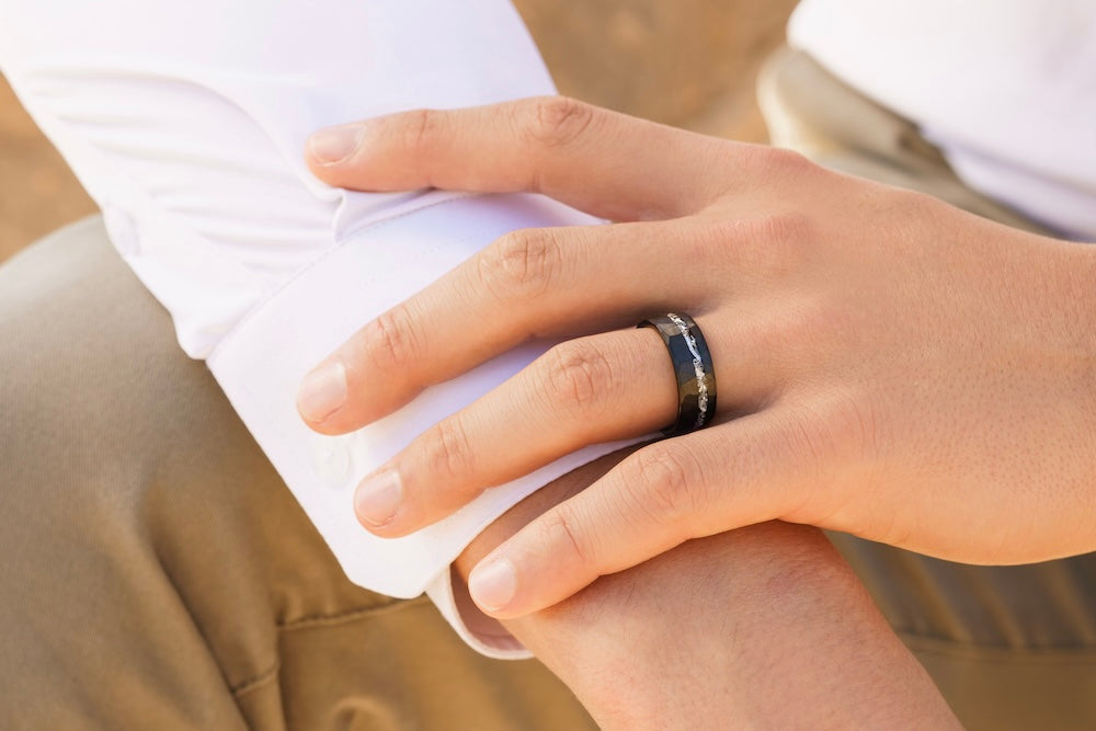 Tungsten Meteorite Ring