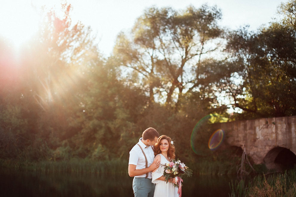 bride groom nature rustic wedding