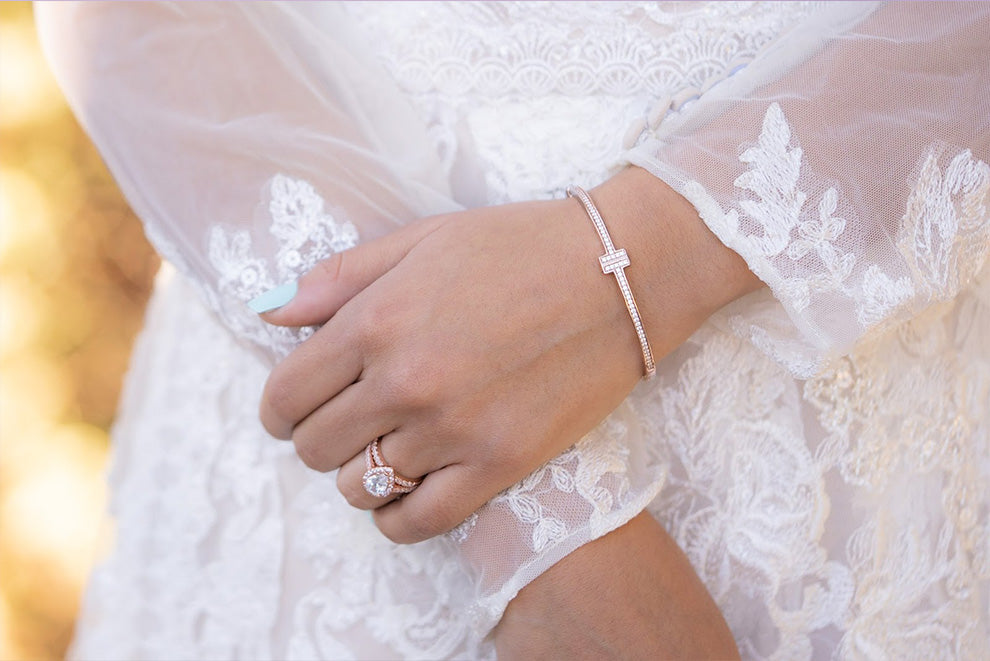 bride with ring on finger