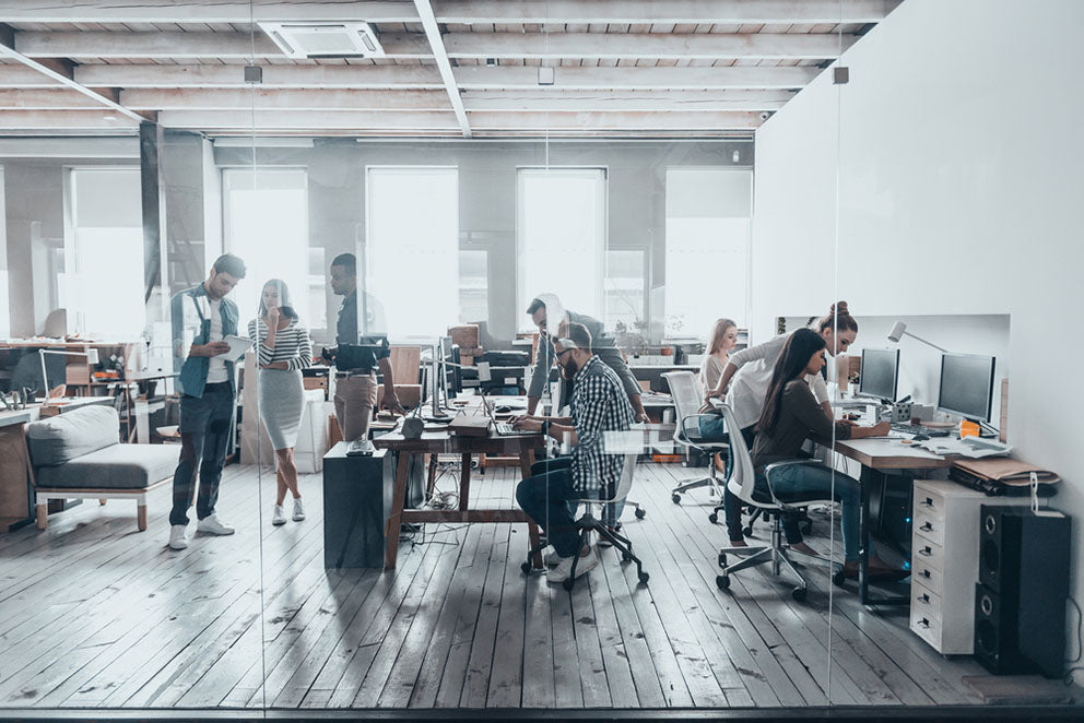 group of young business people