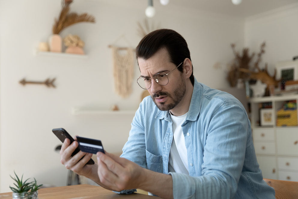 man makes online purchase