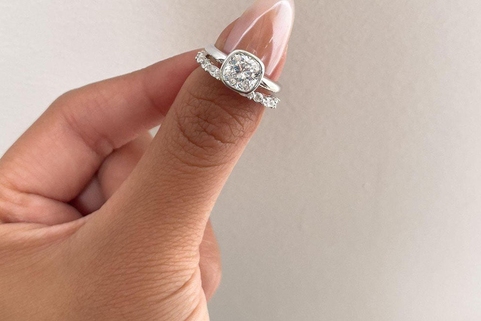 stacked ring set on finger