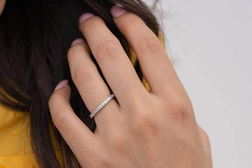 wedding ring on woman's finger