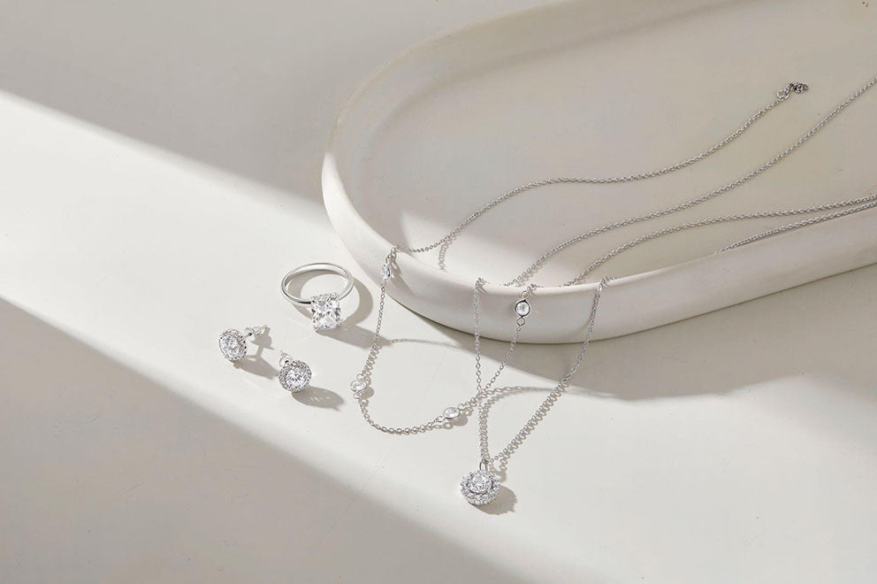 white gold jewelry set