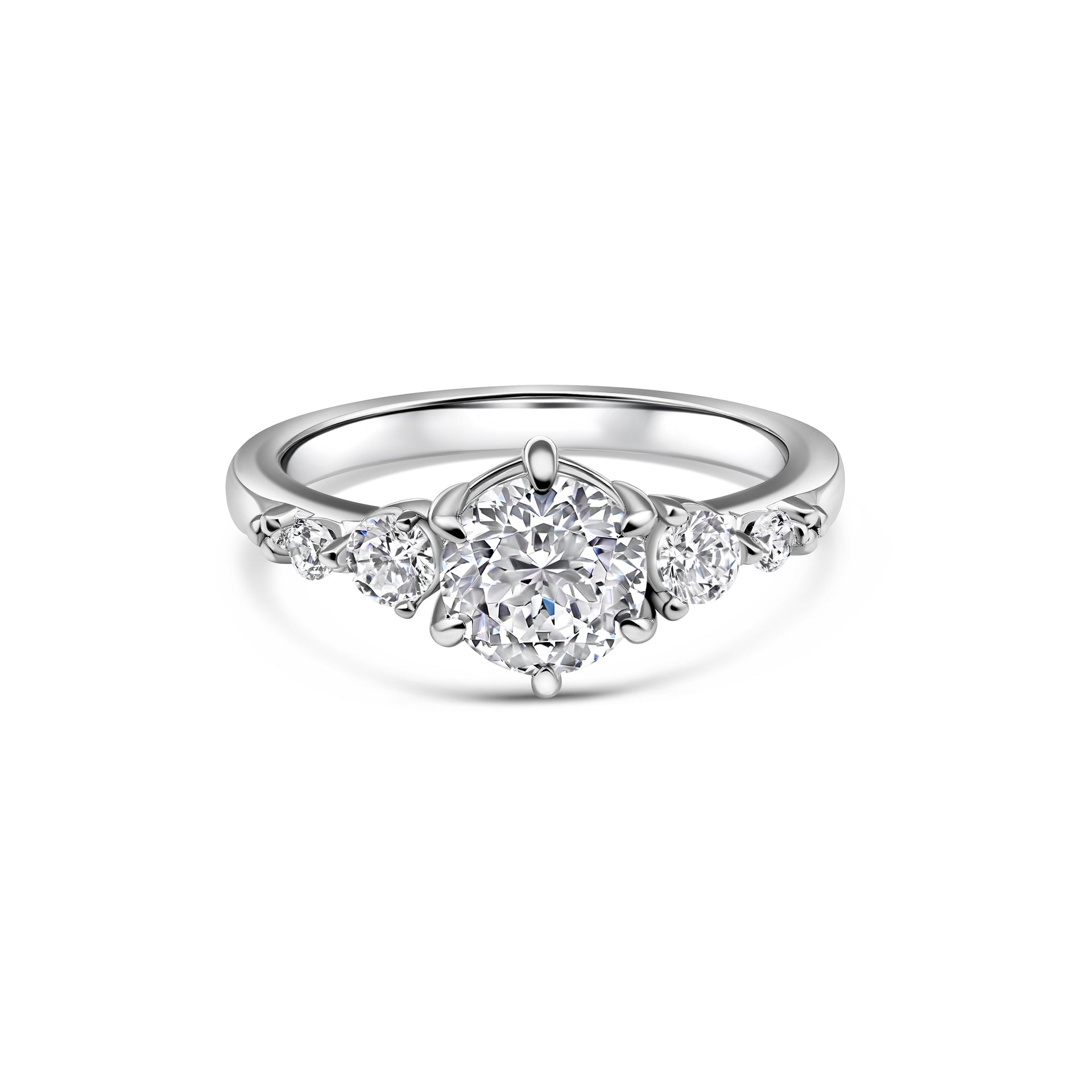 gorgeous 1.25 carat round cut engagement ring in silver