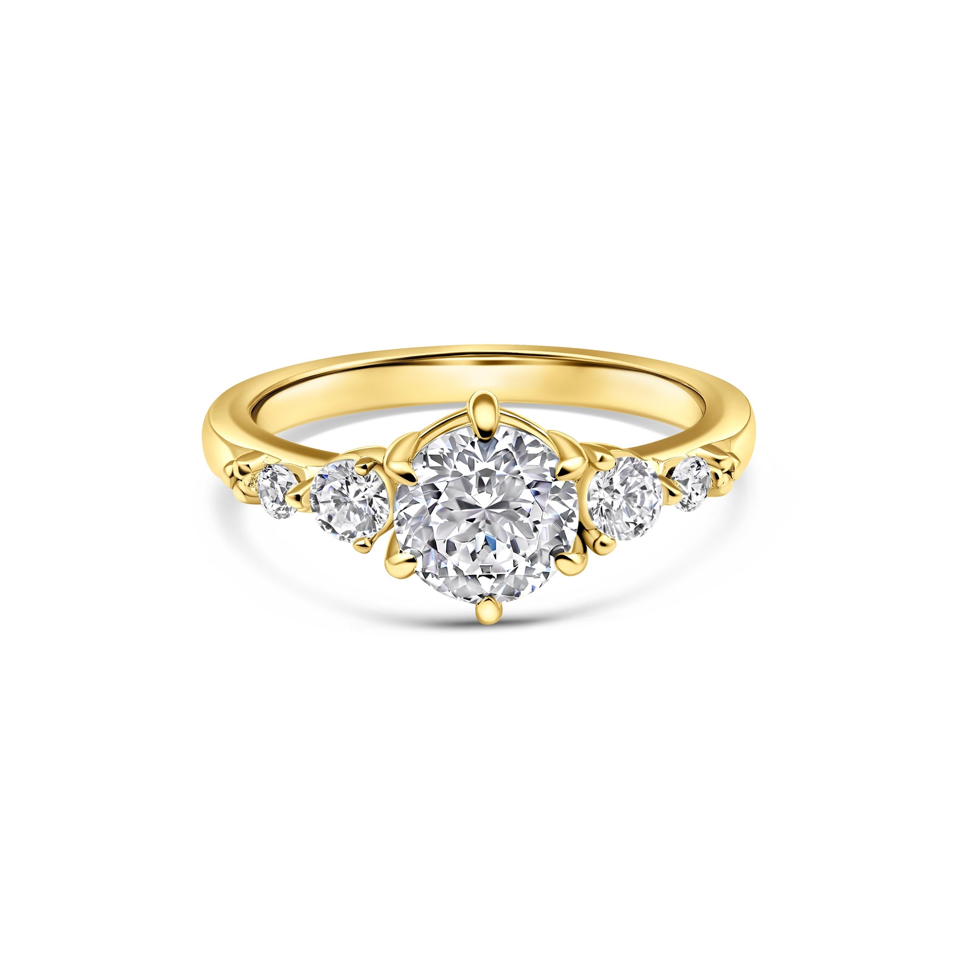 gold vintage 1.25 carat round cut engagement ring