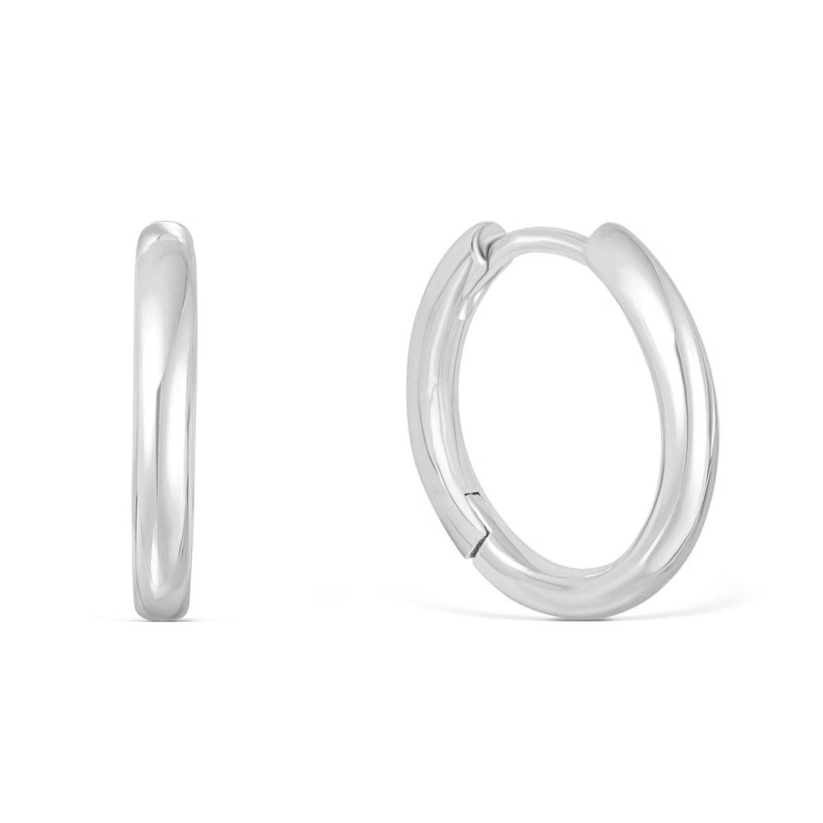 simple silver hoops on a white background