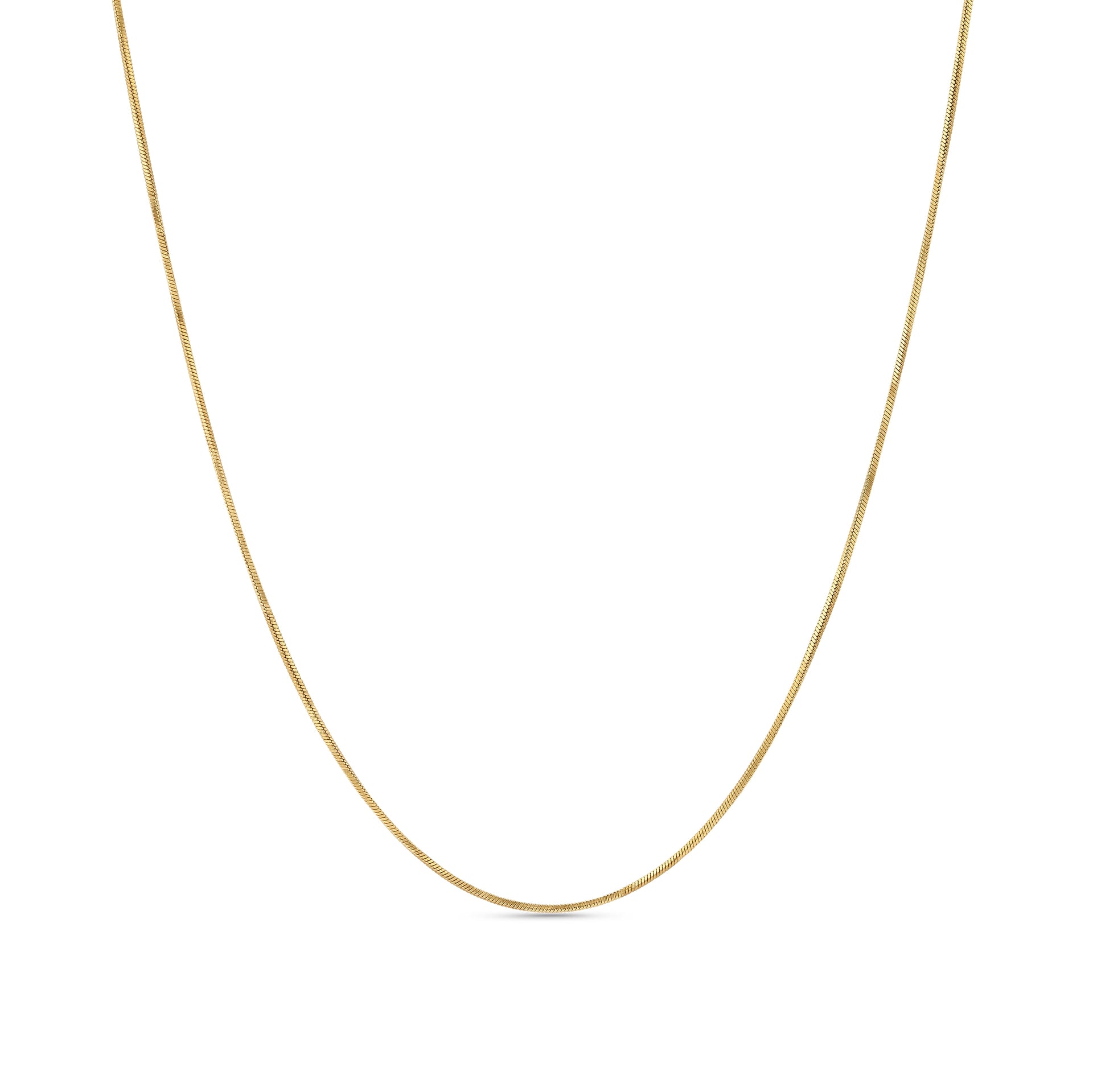 Gold Snake Chain Necklace on a white background