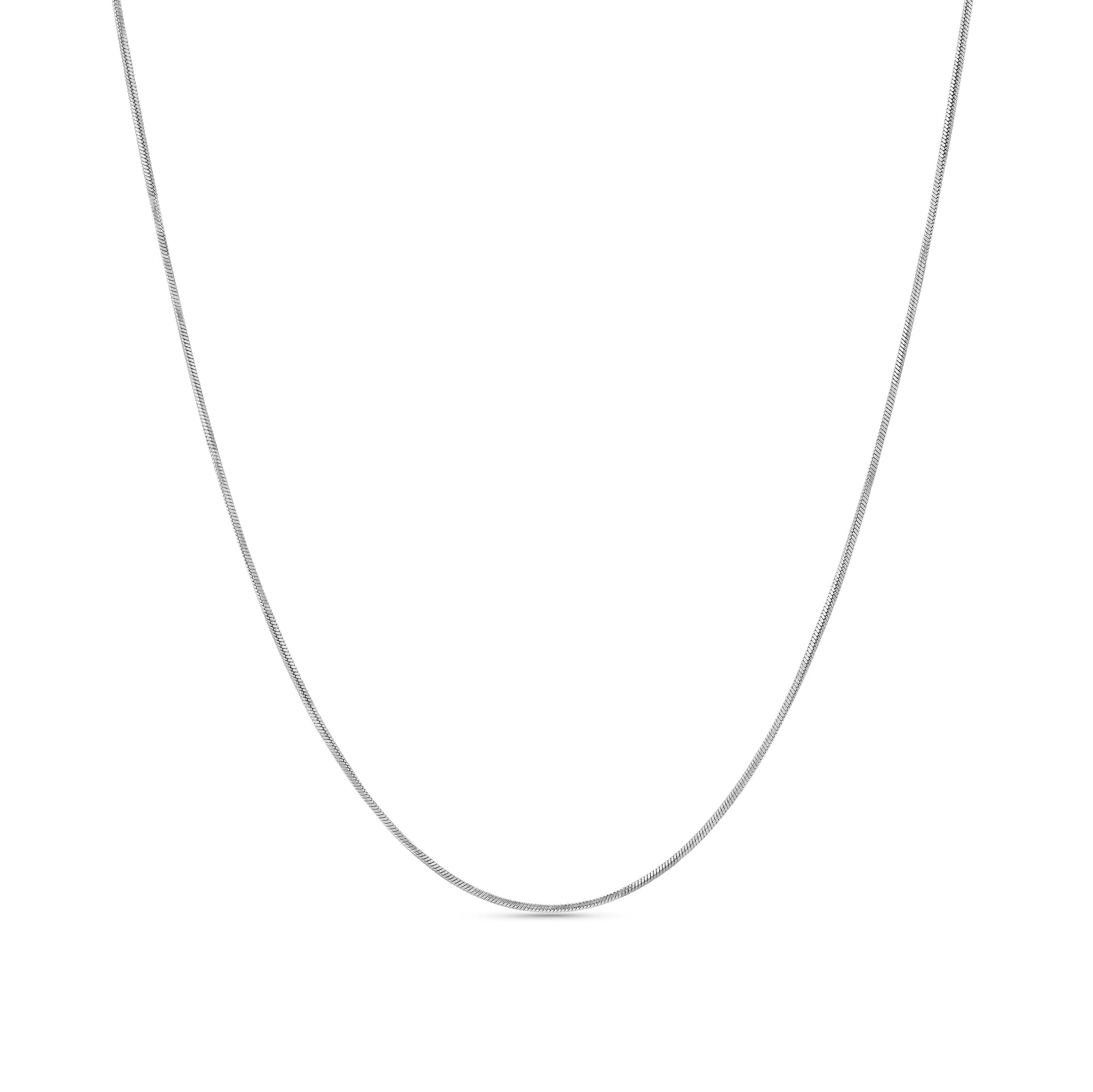 Silver Snake Chain Necklace on a white background
