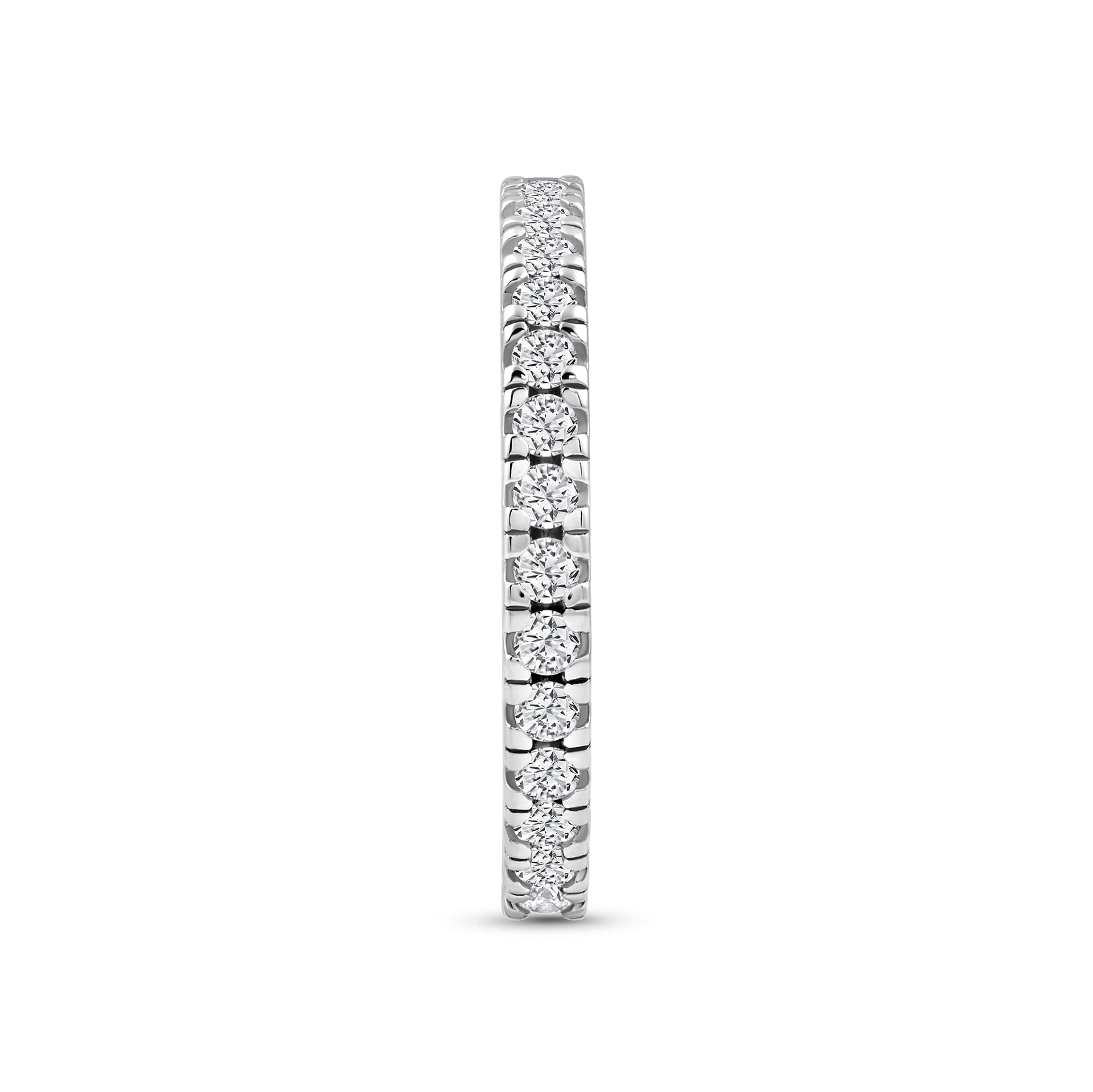 silver 2.5mm eternity band on white background