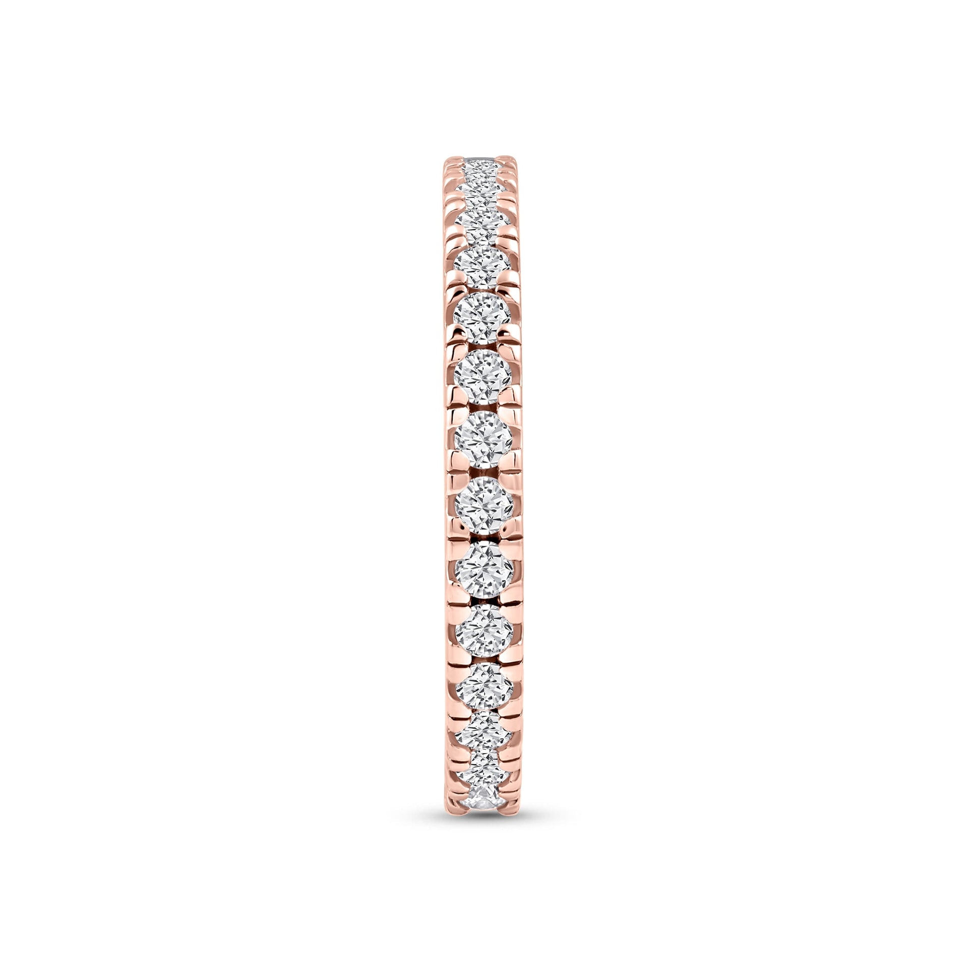 rose gold 2.5mm eternity band on white background