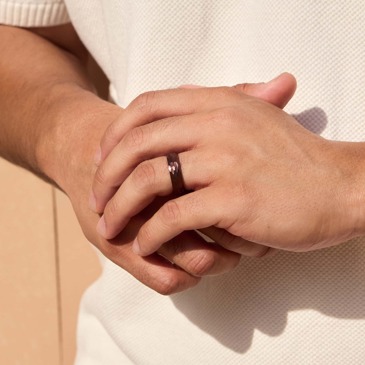 6mm bronze tungsten carbide band on model