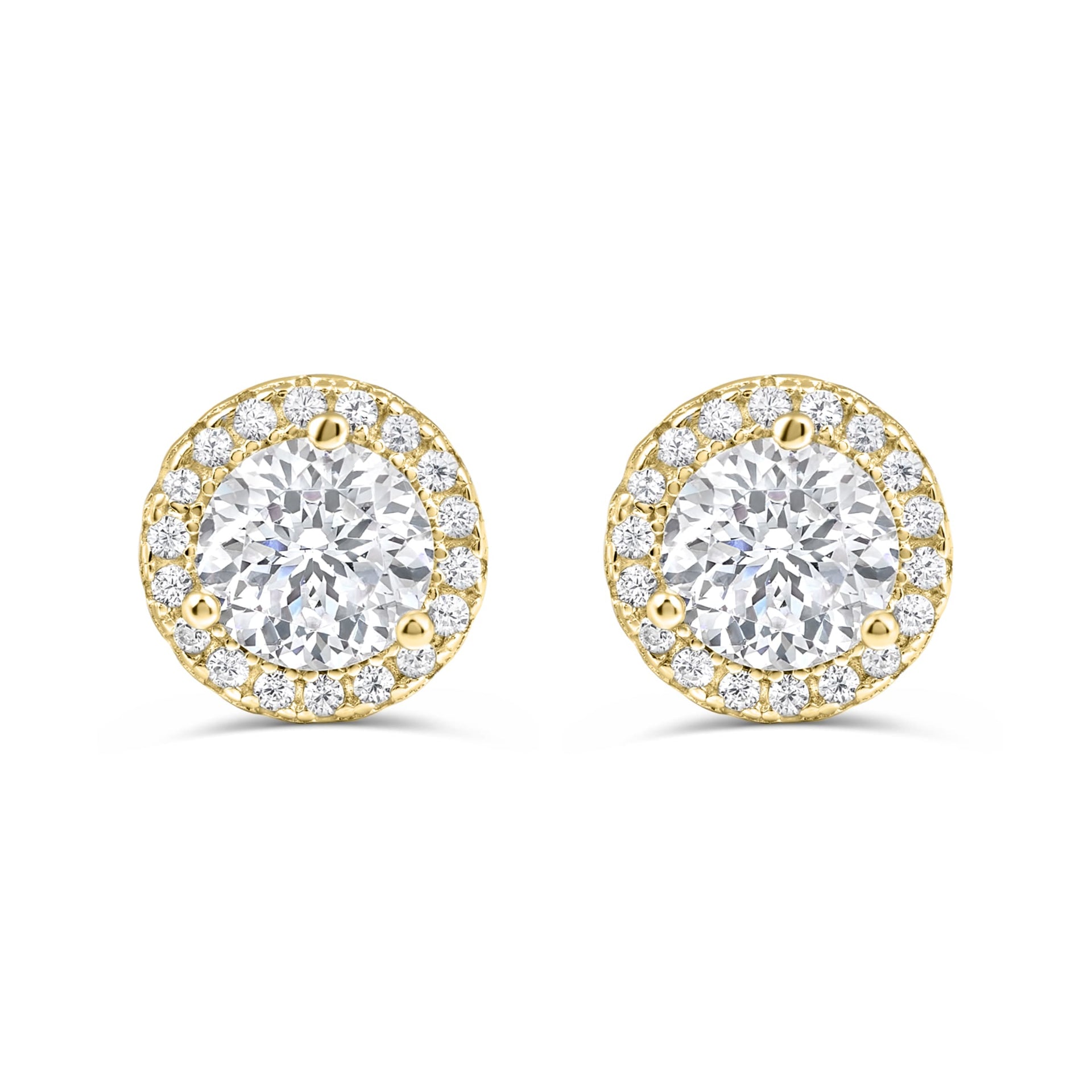 Halo round cut stud earrings