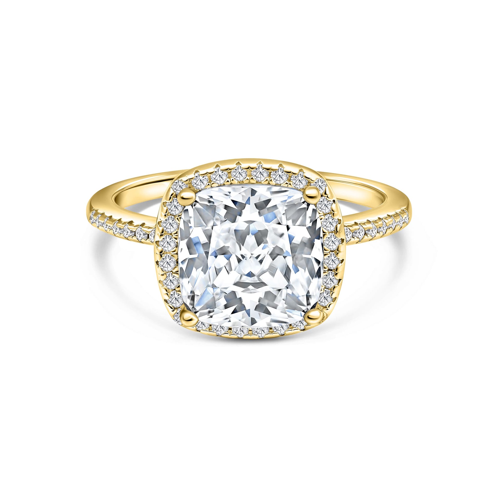 stunning 3 carat gold cushion cut halo half eternity engagement ring