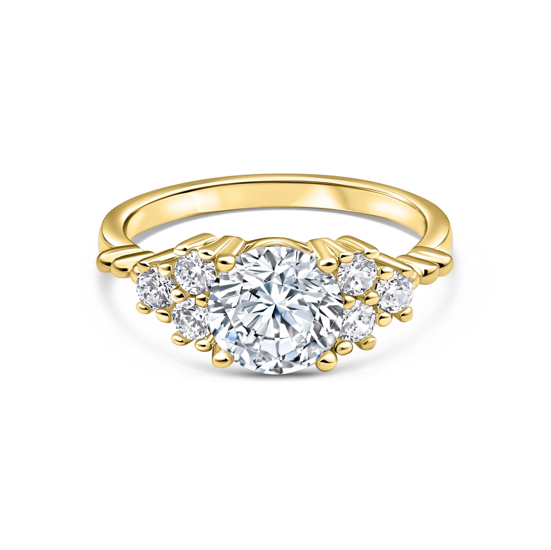 stunning gold 1.75 carat round cut engagement ring