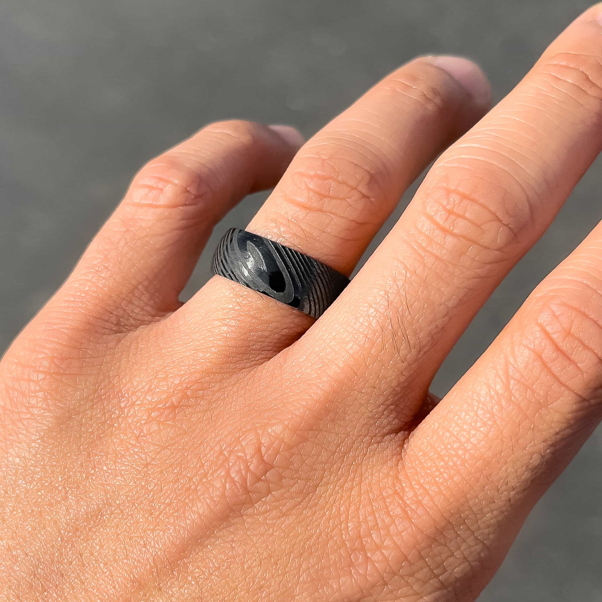 the valyrian damascus steel mens wedding ring