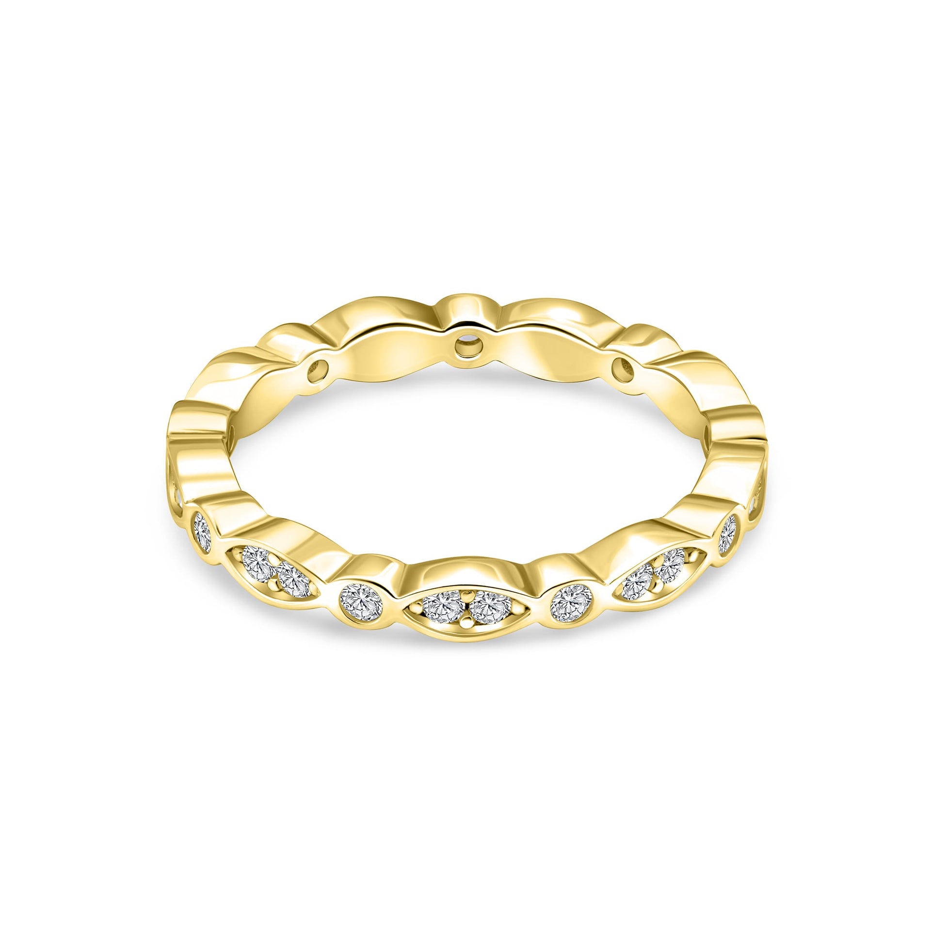 gold vintage detail eternity wedding band