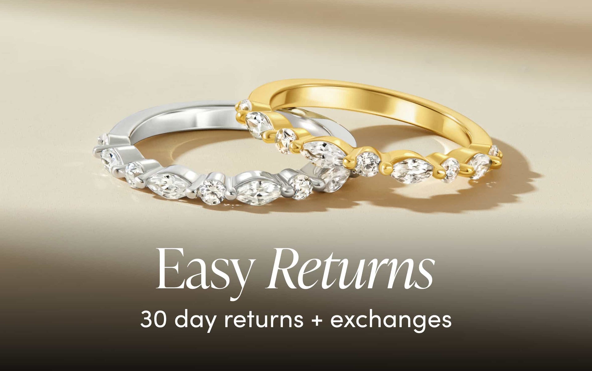 silver and gold dainty wedding bands that come with easy returns and exchanges