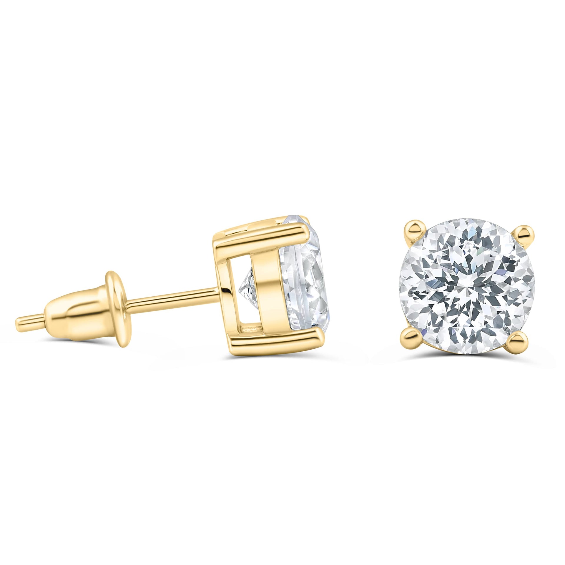 Gold stud earrings