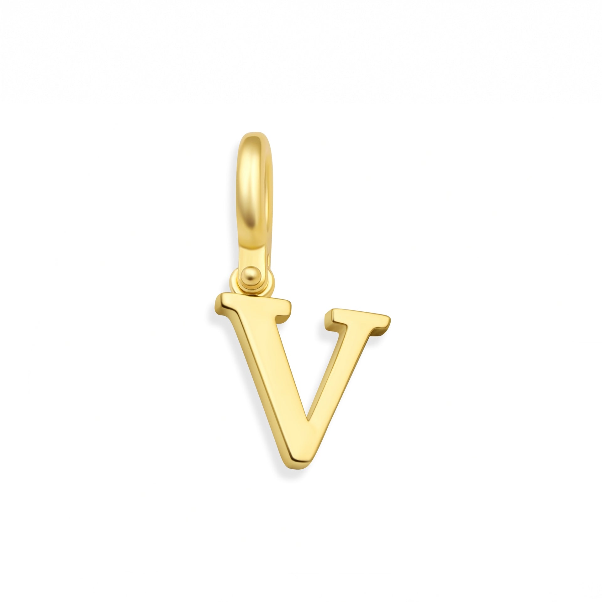 Gold "V" Letter Charm