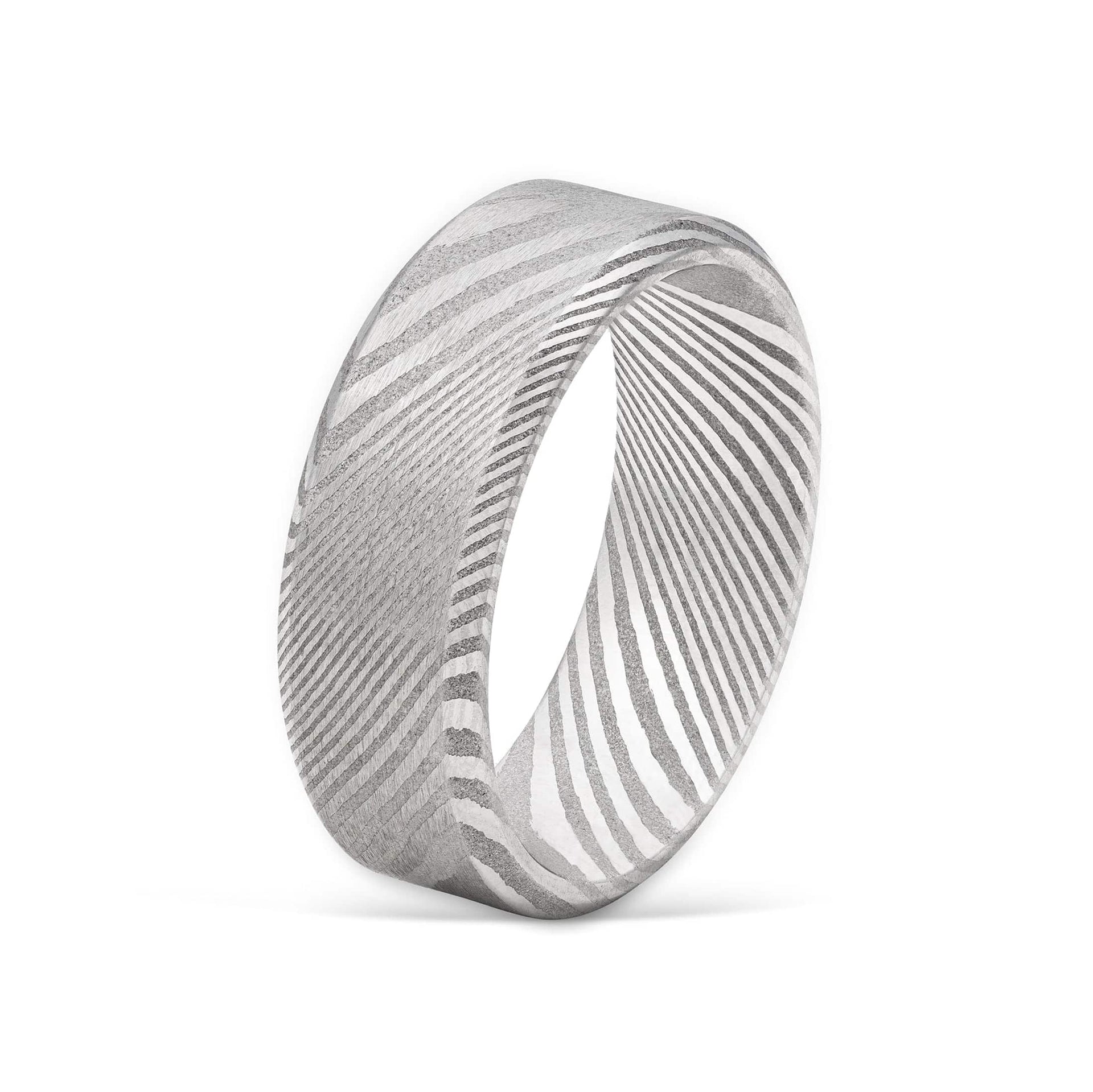 Silver Men's Maverick Wedding Band on white