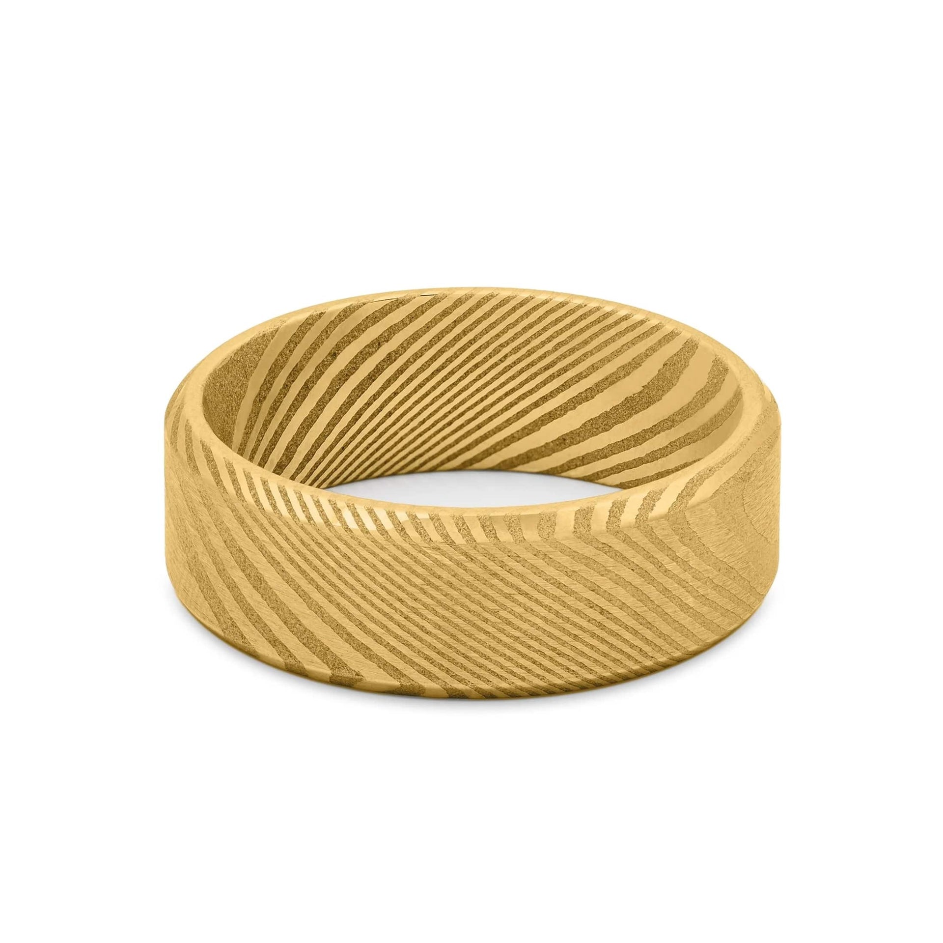 High quality gold Maverick steel men's wedding band