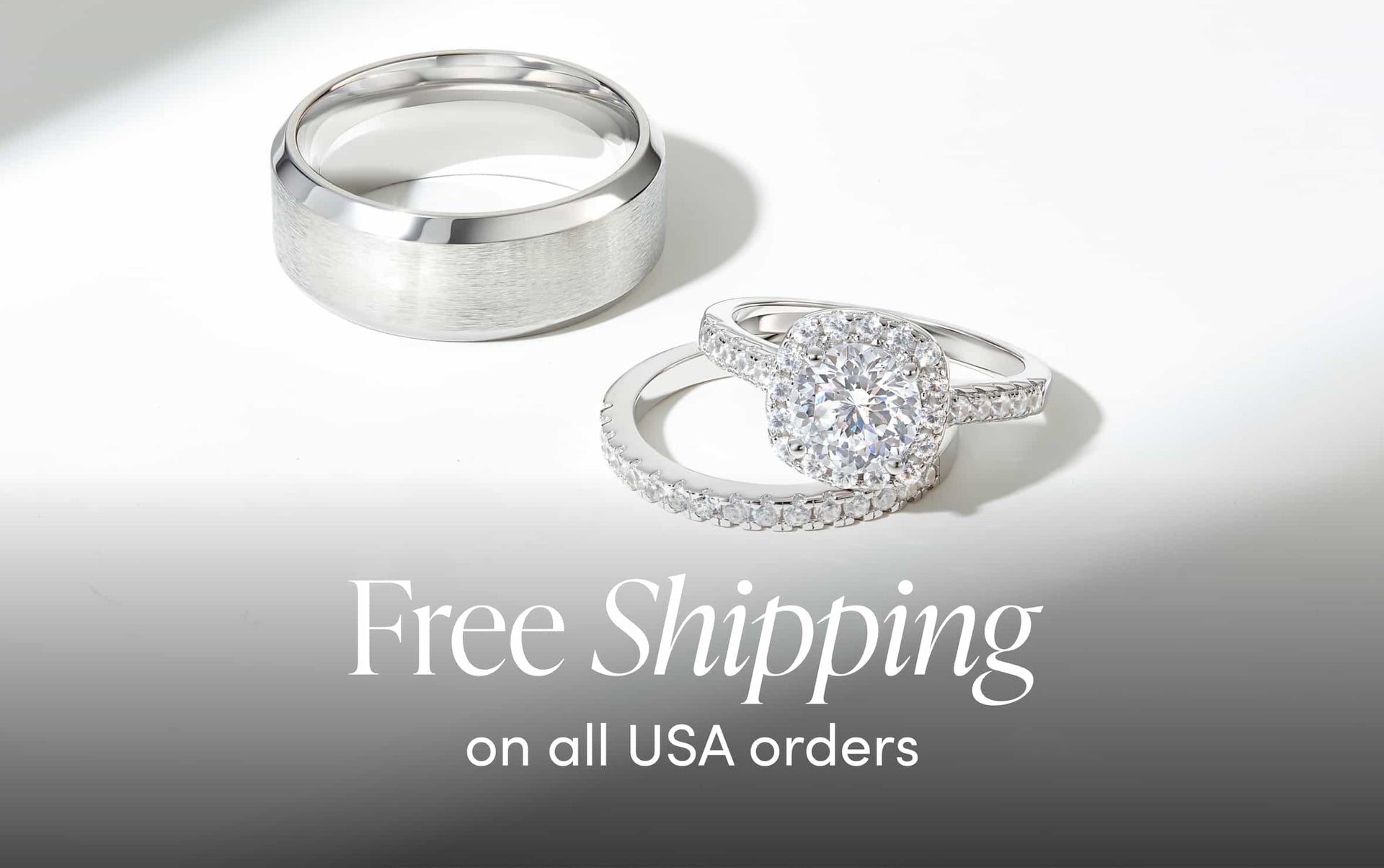 silver cushion cut wedding ring set with mens wedding band free usa shipping