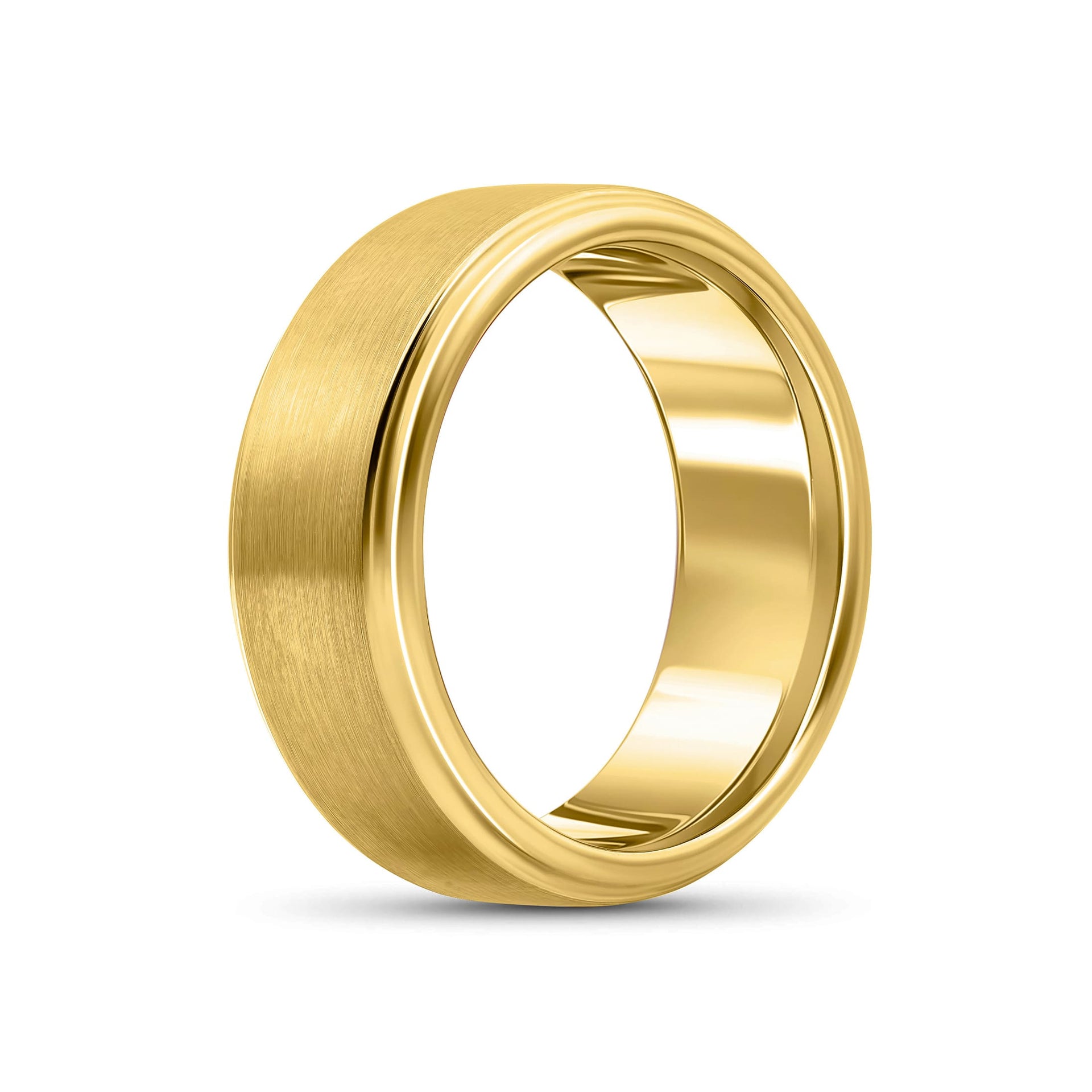 gold scratch resistant tungsten carbide men's wedding band