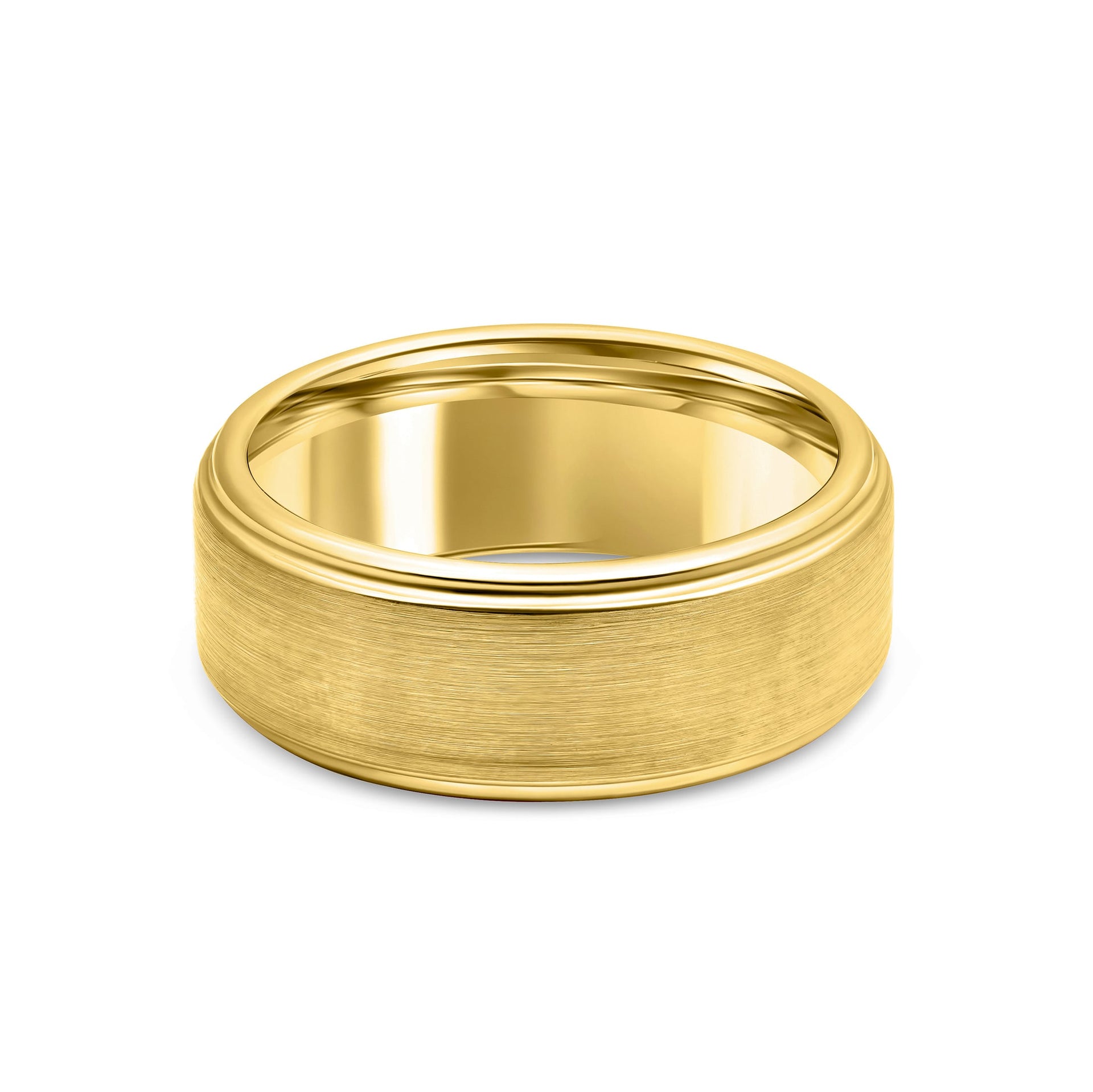 gold tungsten carbide men's wedding band