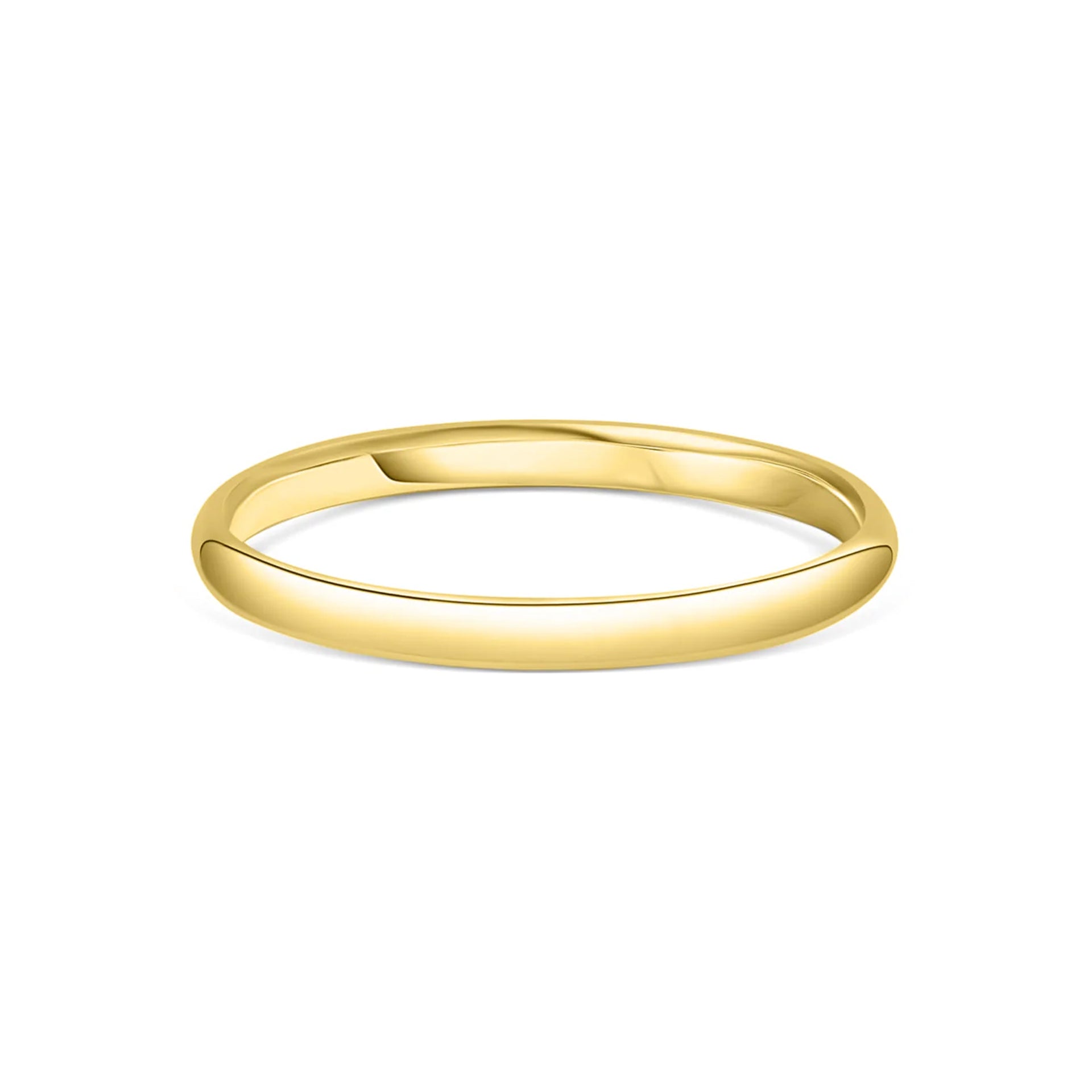 stunning gold wedding band on white background