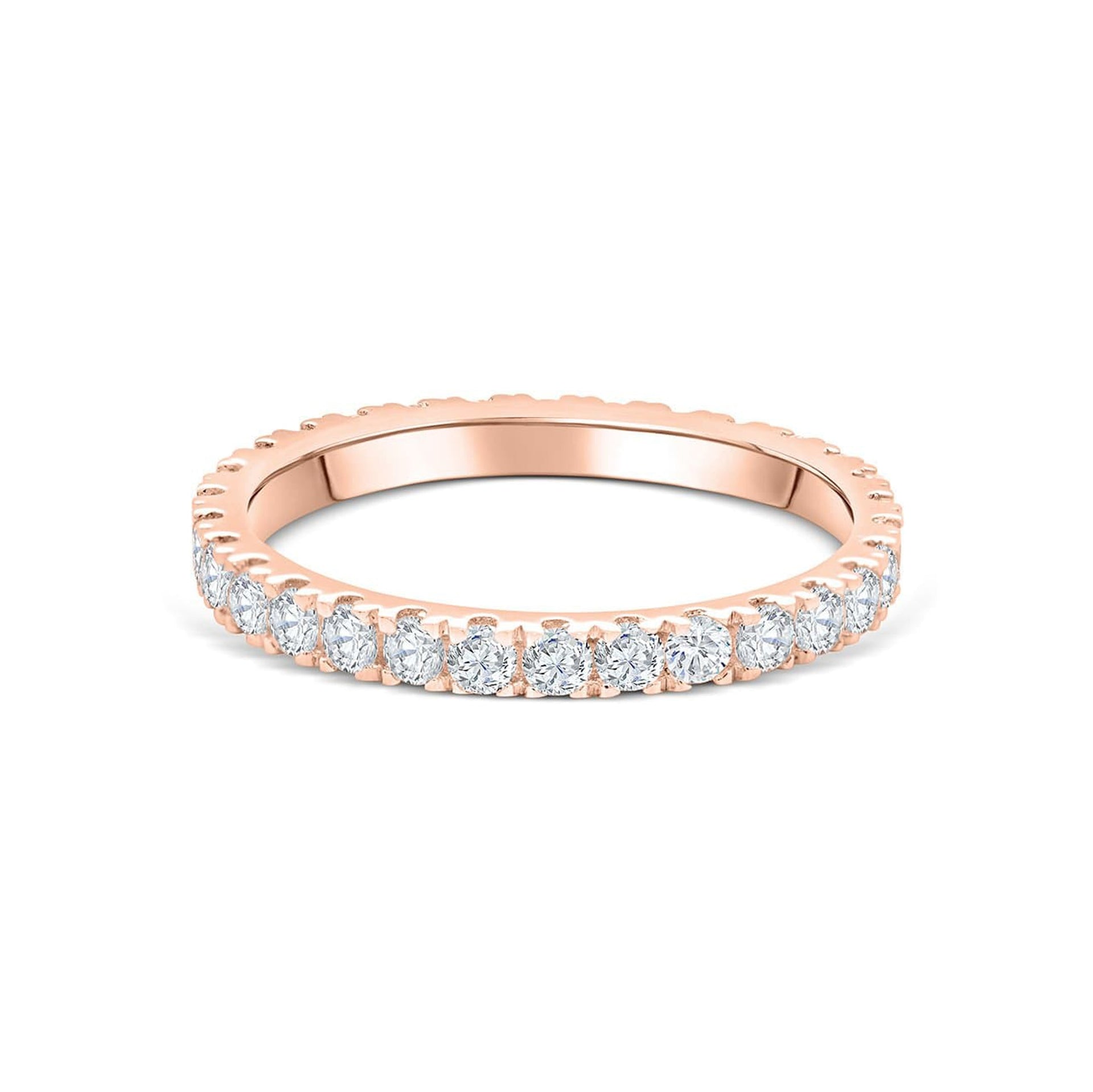 stunning rose gold eternity wedding band