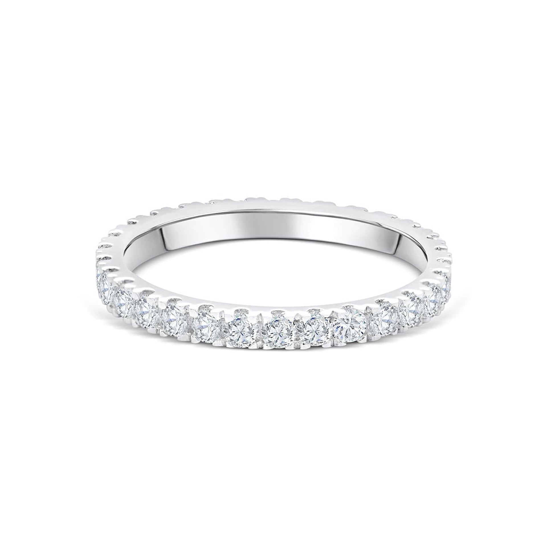 stunning silver eternity wedding band