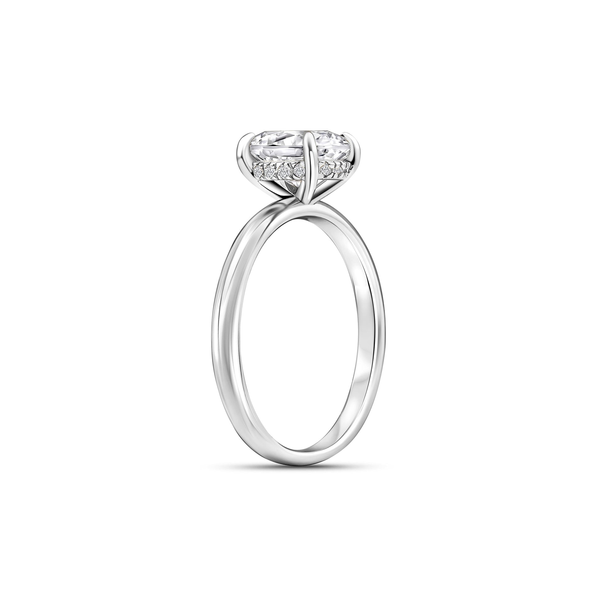 affordable silver solitaire oval cut engagement ring