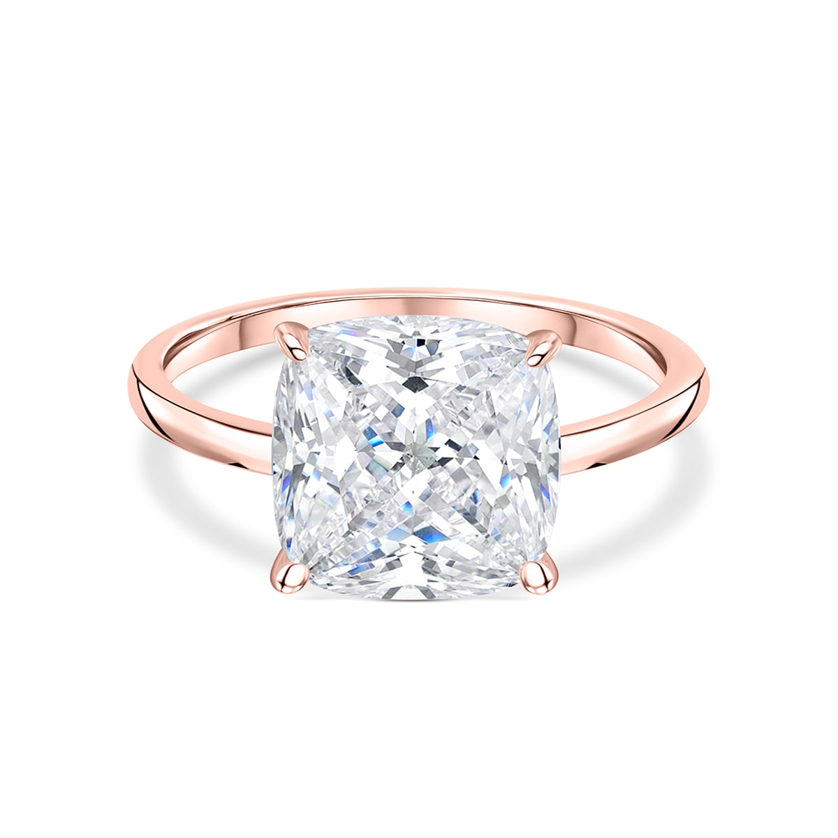 rose gold cushion cut engagement ring