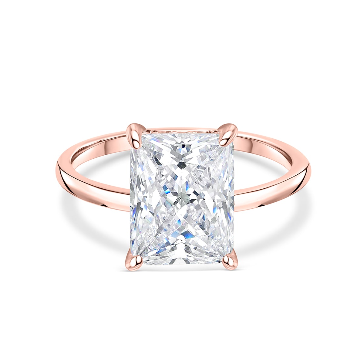 Rose gold hidden halo engagement ring