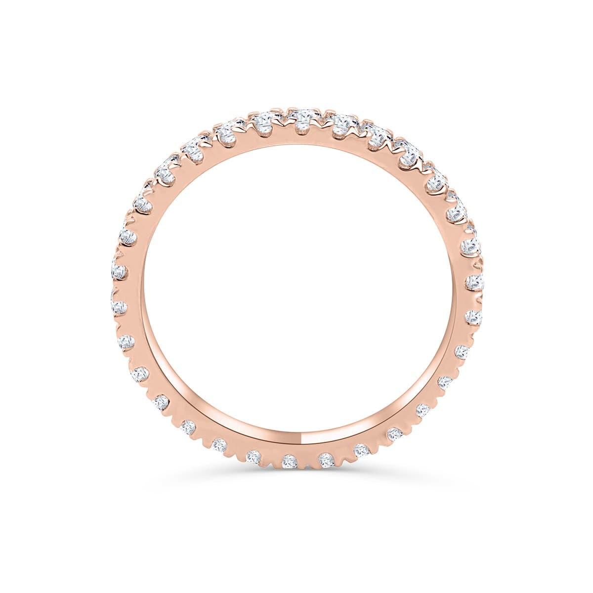 rose gold eternity wedding band setting