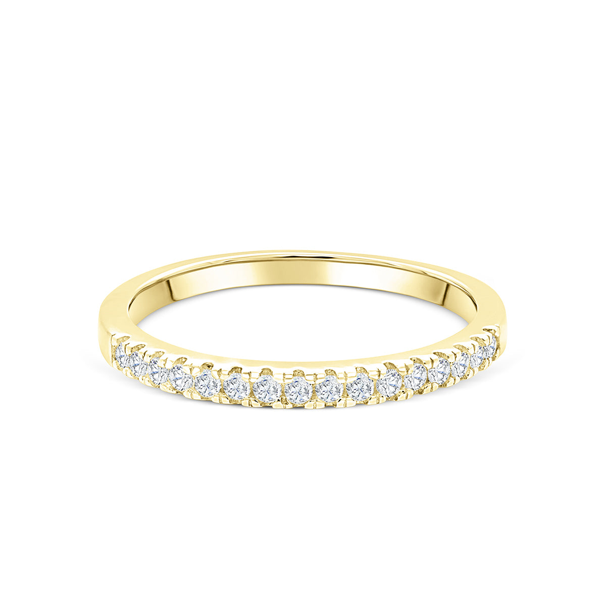 half eternity yellow gold band