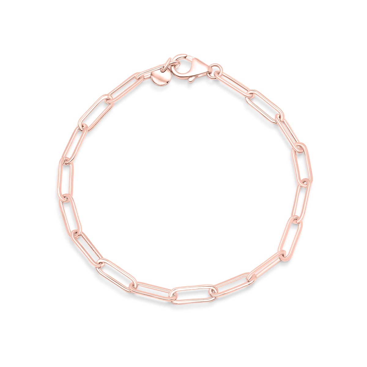 Rose gold paperclip chain bracelet