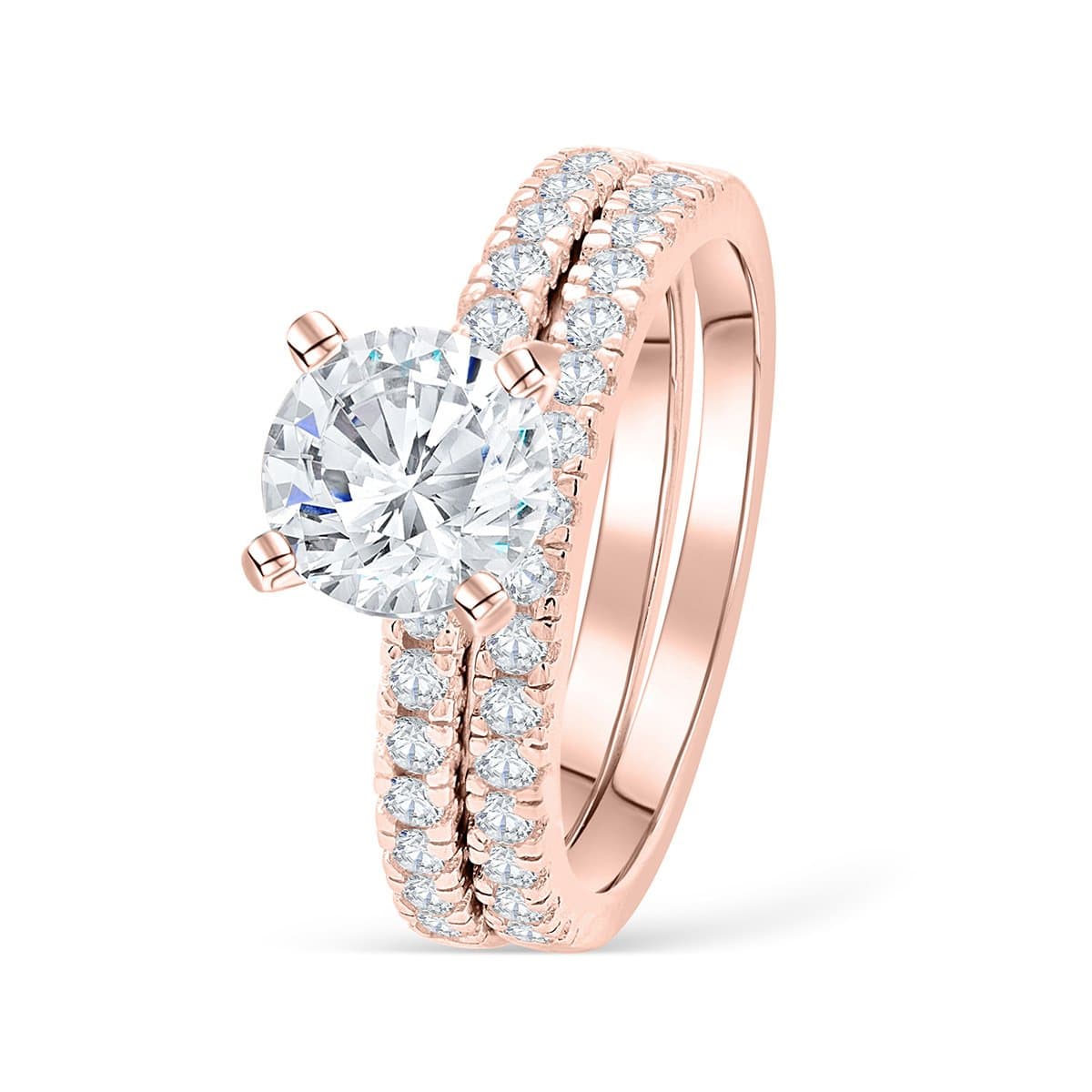 the star light rose gold wedding ring set