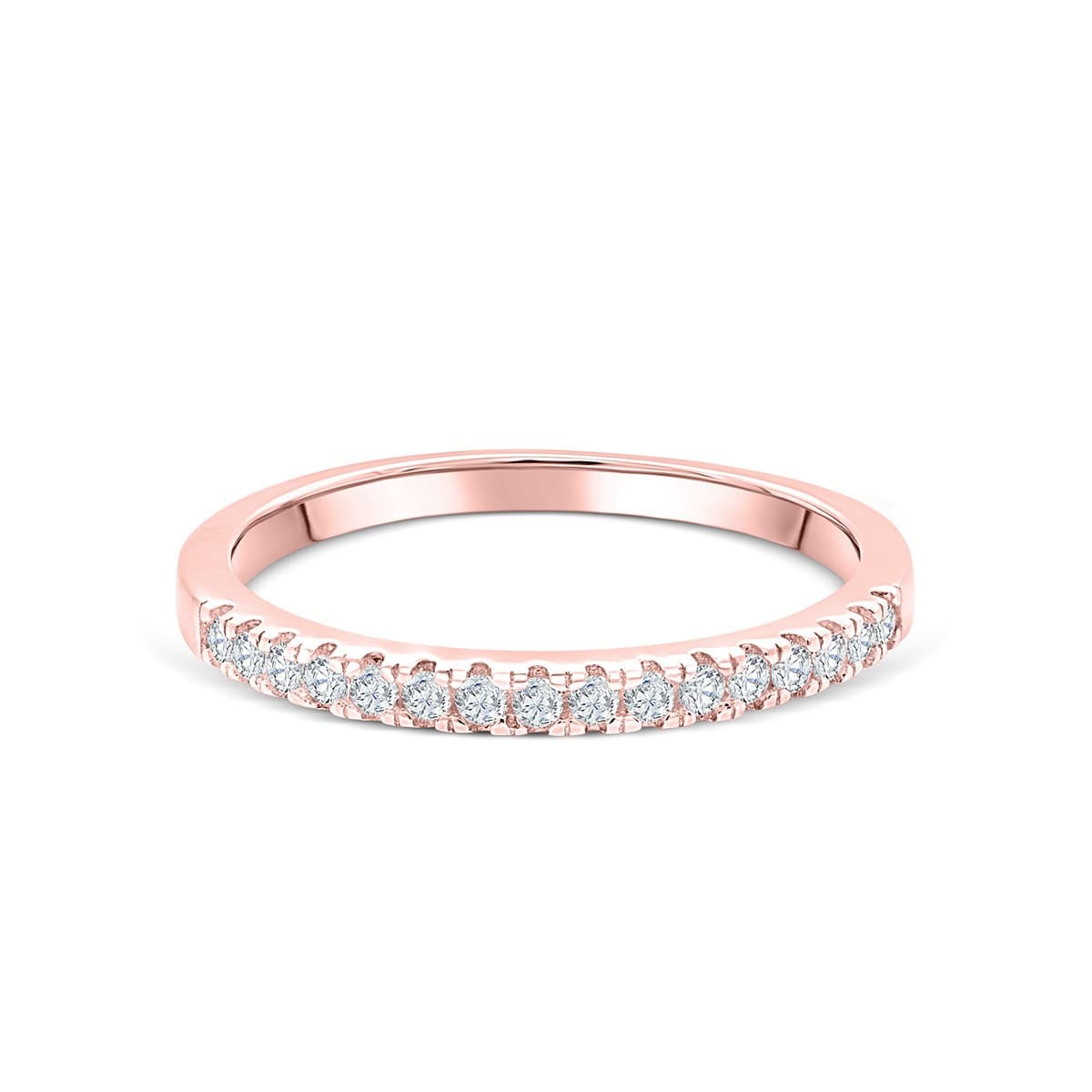 the desire rose gold wedding half eternity band