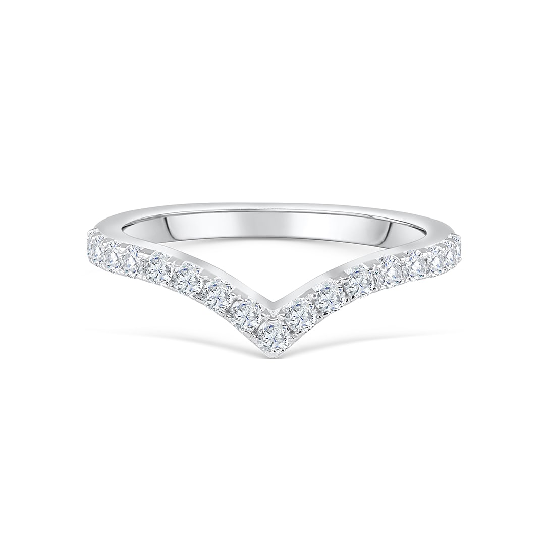 the zoey silver chevron wedding band