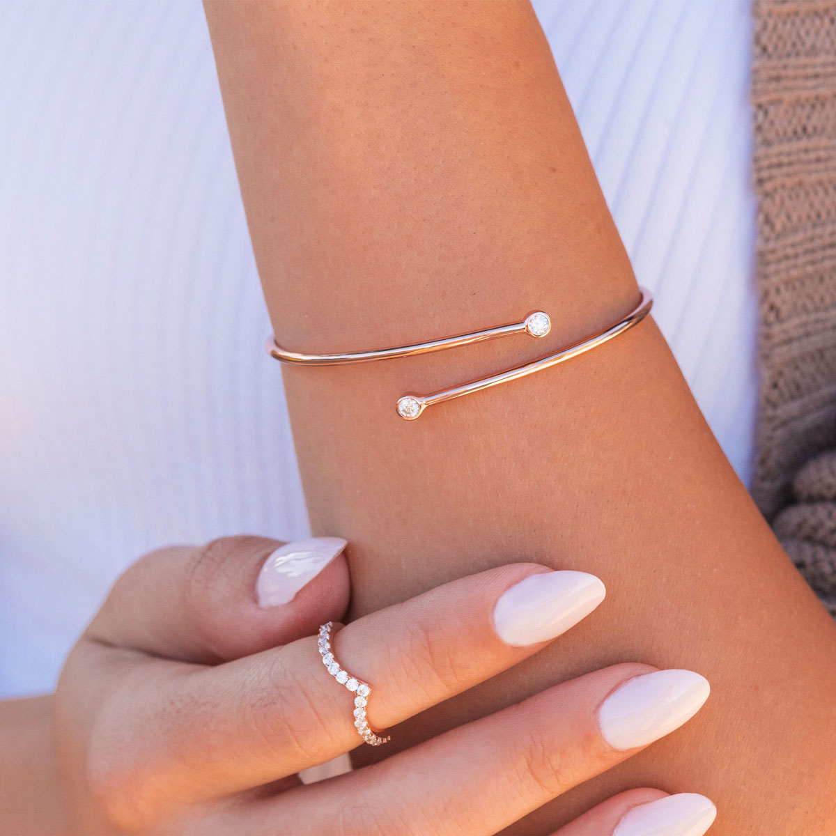 Classy rose gold bangle bracelet