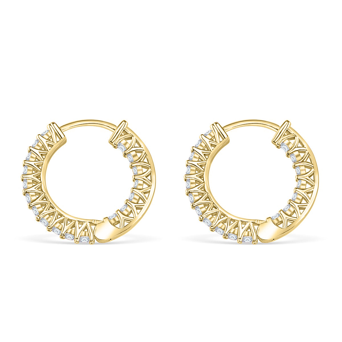 Hoop earrings with stones